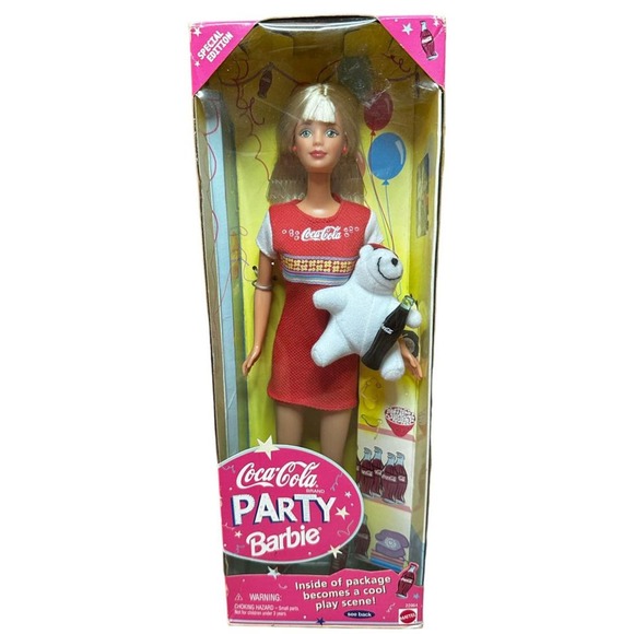 Mattel 1998 Coca-Cola Party Barbie Doll 22964 Vintage Collectable Toy BNIB - Picture 1 of 6